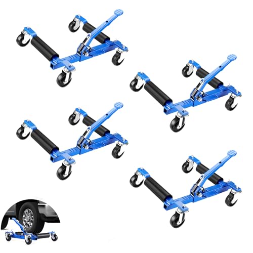 PeakPursuit 4 PCS Car Wheel Dolly, Car Dolly Set of 4, 6000 LBS Capacity Car Dollies with Jack for Vehicle Repair, Positioning & Moving