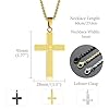 APMGONT Men's Cross Necklace Stainless Steel Cross Necklace for Men Silver/Gold/Black Necklace Cross Pendant Necklace with Chain 60cm Christmas Jewellery Religious Birthday Gifts for Men Teen(Silver) #1