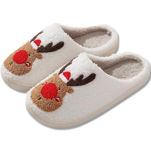 TOPALL Hausschuhe Damen Püsch Winter,Warme...