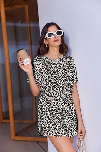 Image of Ekouaer Womens Pajama Sets Sexy Lounge Sets Side Split Short Pj Sets Cute Pjs 2 Piece Comfy Sleepwear Loungewear
