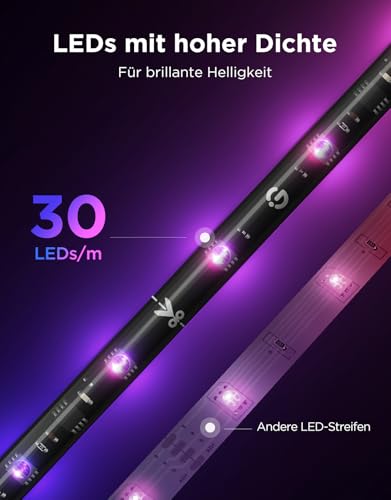 Govee TV LED Hintergrundbeleuchtung 2 Schneidbar für 32-70 Zoll TVs, RGBWIC 4,4m Streifen. 210+ Szenen, Matter-fähig, Musiksync, App-Steuerung, Alexa. Einfache DIY-Installation 3