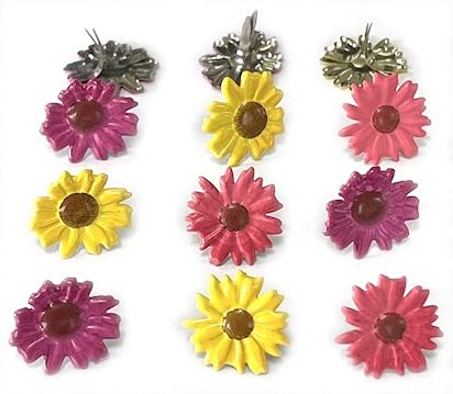 Eyelet Outlet Shape Brads 12 Stück Gänseblümchen