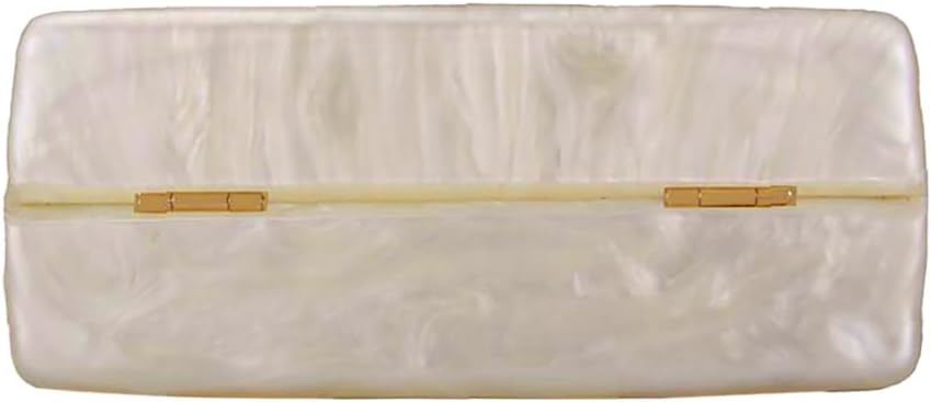 Trendy Women Acrylic Evening Clutch Box Retro Marble Handbag Chain Shoulder Bag for Wedding Prom Party