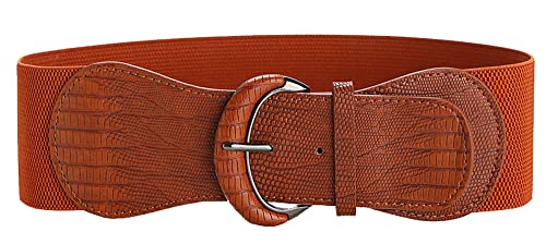 Women's Wide Stretchy Cinch Belt Vintage Chunky Belts with Buckle Adjustable