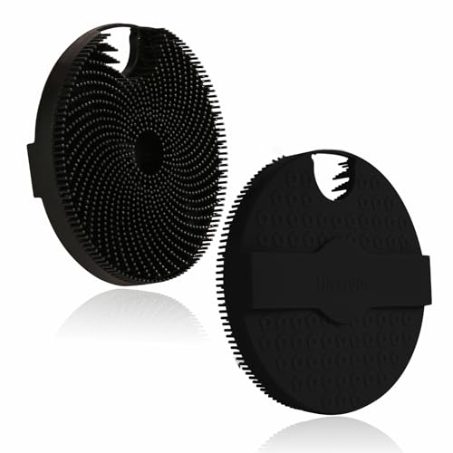 HIEERBUS Esponja de silicona para el cuerpo, suave exfoliante corporal en la ducha, esponja de silicona con cerdas fáciles de espuma, larga duración y más higiénico que la lufa de ducha tradicional, 1