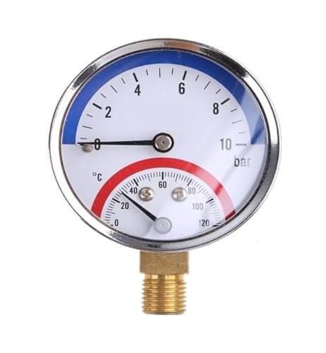 Manomètre thermomètre 10 bar G3/4 pour optimiser le confort thermique du chauffage maison
