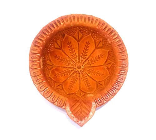 Clay Art Earthenware Decorative Handcrafted Multicolor Diya Set of 9 Divine Enterprise