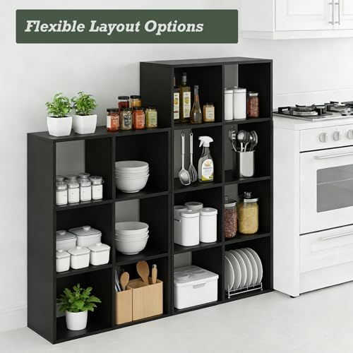 SageNest 8 Cube Storage Organizer Shelf, Open Cube Bookshelf, Reversible Bookcase, Sturdy Modern Storage for Home Office, Bedroom, Living Room, Black by SageNest - Image 6