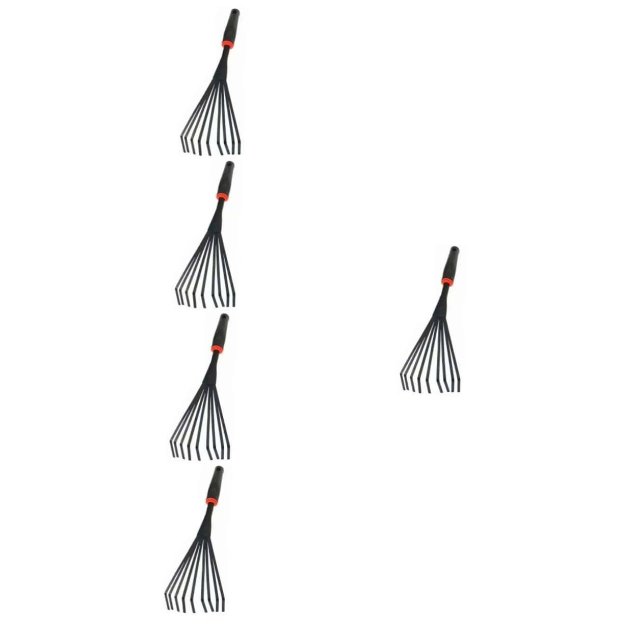 BESPORTBLE 5 Piezas Herramienta Hojas cultivador Mango de Pala rastrillo de arbustos jardinagem jardineria Cámping fercho Journey rastrillo con Mango rastrillo de Mano de jardín Caucho Black