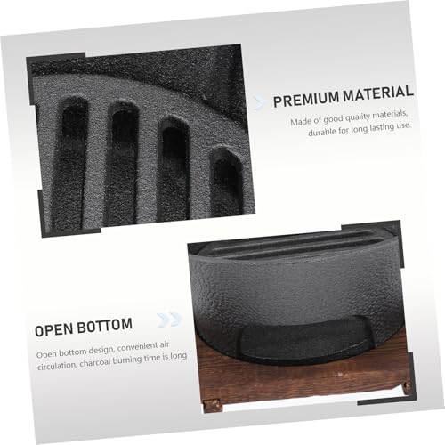 Grille robuste sur poêle extérieur en fer noir pour cuisson au feu