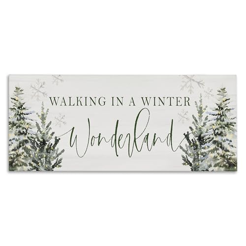 Stupell Industries Winter Wonderland Trees Canvas Wall Art Design by
