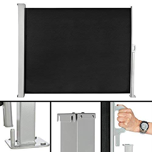Melko Balkon Markise 180x300 cm Seitenmarkise ausziehbar Polyester Sichtschutz Seitenrollo Schwarz Windschutz Seitenrollo Melko Balkon Markise 180x300 cm Seitenmarkise ausziehbar Polyester Sichtschutz Seitenrollo Schwarz Windschutz Seitenrollo