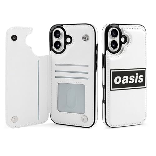 iPhone16Plus用ケース 手帳型 オアシス OASIS バンド スマホケース 財布型 アイフォン16Plus用ケース おしゃれ 軽量 背面 携帯カバー カード収納 スタンド機能 PUレザー 耐衝撃