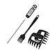 JATrade Grillthermometer Set inkl. Marinierpinsel u. Pulled Pork Krallen Bratenthermometer Großes schnelles Display, Thermometer Babynahrung Küche Zubehör für Grill Kugelgrill Feuerschale Dutch Oven