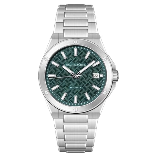 TACTO Specht & Söhne Men's Watches Luxury Automatic Watch Miyota 8215 Movt AR Sapphire Crystal Mechanical Wristwatch Waterproof, Green, bracelet