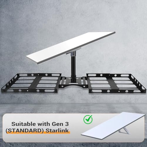 Gen 3 Starlink Roof Mount, Starlink Roof Ridge Mount with Gen 3 Pipe Adapter, Adjustable Angle Starlink Mounting Kit, No Drilling Required