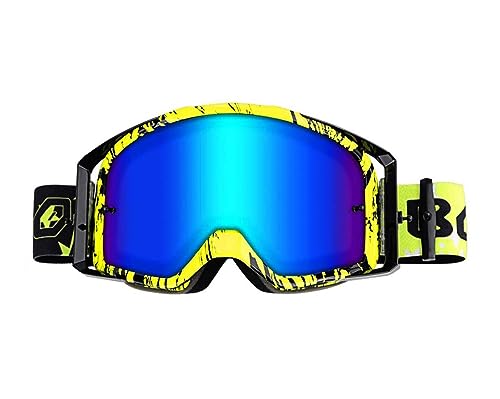 TERRIFI Motorcycle Goggles, Dirt Bike ATV Motocross Goggle Glasses, UV Protection Windproof Anti-Fog Racing Helmet Goggles for Adults Men Women Youth Kids (Green)