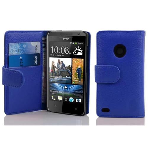 Cadorabo Funda Libro para HTC Desire 300 en Azul Real   Cubierta Proteccíon de Cuero Sintético Estructurado con Tarjetero y Función de Suporte   Etui Case Cover Carcasa