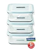 Glasslock Food-Storage Container with Locking Lids and Microwave Safe - Square 30 Ounces