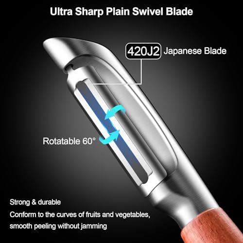 Premium Kitchen Tool Kit, Ultra Sharp I Shaped Peeler + Garlic Press Stainless Steel, Heavy Duty Ergonomic Handle, 5-year Warranty image 4