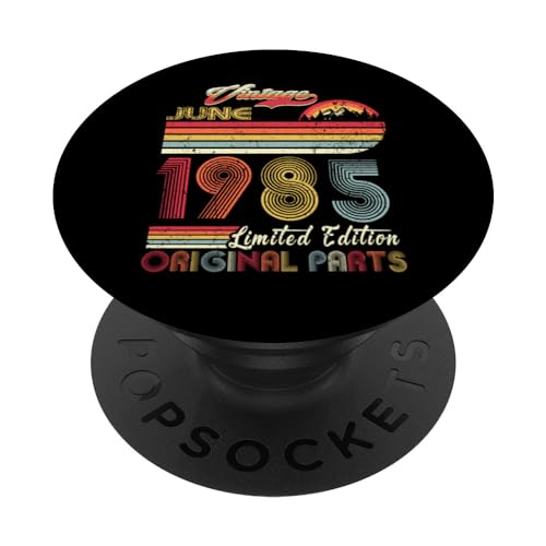 37 años Retro Vintage junio de 1985 Divertido 37 cumpleaños PopSockets PopGrip Intercambiable