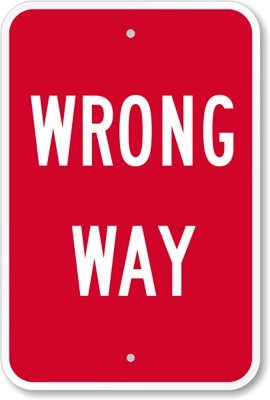 SmartSign 18 x 12 inch “Wrong Way” Metal Sign, 63 mil Aluminum, 3M Laminated High-Intensity Grade Reflective Material, Red and White, Made in USA