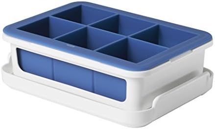 OXO Good Grips Covered Ice Cube Tray (Large Cube), Dark Blue - Thumbnail 2