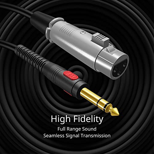 Tnp Premium 3 Pin Xlr Female To 1/4 Inch (6.3Mm) Male Trs Stereo Jack, Balanced Microphone, Gold Plated Xlr To 1/4 Adapter Cable For Powered Speakers, Studio Sound Consoles (6 Feet) #TOP4