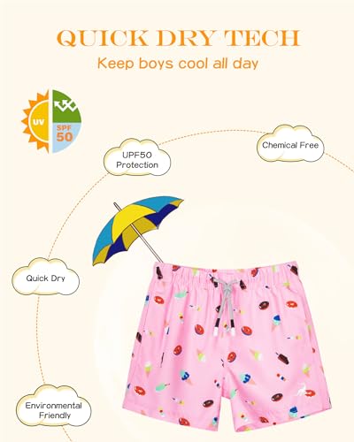 Image of SURF CUZ Surfcuz Little Boys Swim Trunks UPF 50+ Toddler Beach Shorts Swimsuit Kids Quick Dry Swimwear