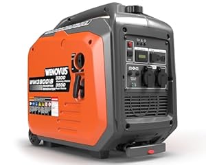 Wenovus Inverter Stromerzeuger 3500W Tragbarer Benzin Stromgenerator Superleise 4 Takt mit 230V Steckdose und USB Notstromaggregat für Backup Bei Stromausfällen für Camping Wohnwagen Wohnmobil Garage