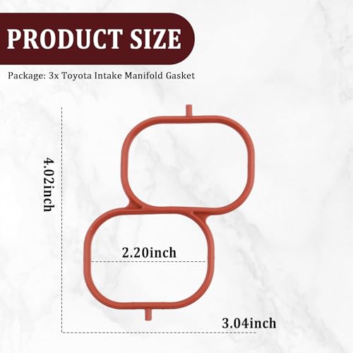 Image of 3PCS Intake Manifold Gasket Set,Tight Silicone Intake Gasket OEM#037-4886,171760P020,Professional Car Accessories Intakes Plenum Gaskets Compatiable with Lexus,Toyota