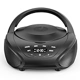 Gueray Lettore CD Portatile Boombox - Radio CD Compatto con Altoparlanti Stereo, Radio FM,...