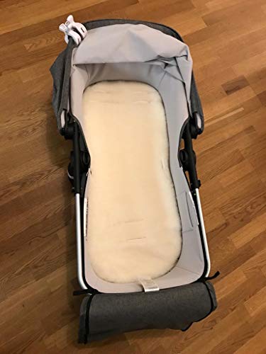 Kaarsgaren Forro de lana de merino y algodón orgánico de doble cara para cochecito, color natural, 36 x 80 cm Cover