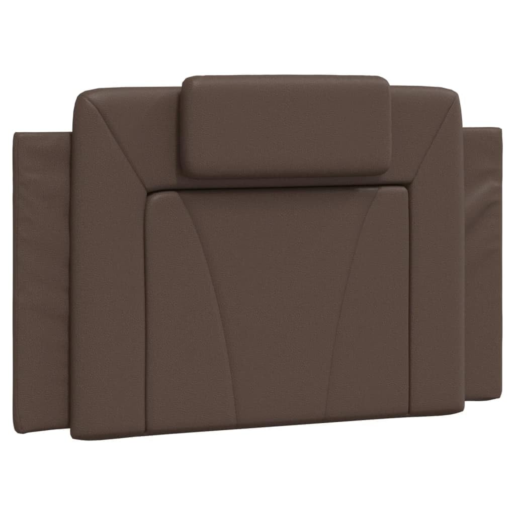 vidaXL Cabecero de Cama Acolchado, Cabezal Tapizado de Cojín Almohada, Cabecera Colgante, Mueble para Dormitorio, Cuero Sintético Marrón 90 cm