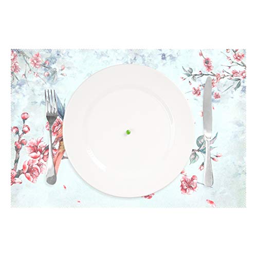 Red Bird Placemats Set Of 4, Forest Animal Washable Non-Slip Heat Resistant Table Mats For Home Kitchen Holiday Decor 12X18 Inch #TOP1