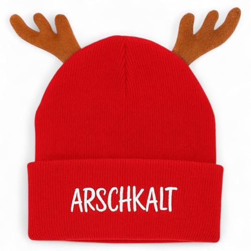 MIJOMA Weihnachtsmütze mit Rentier-Geweih – Lustige XMAS...