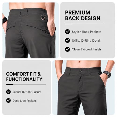 Image of TAGDO Men's Casual Trousers | Casual Pants | Cotton Pant for Men | Multi-Pocket Travel & Hiking Wear | Regular Fit | Utility D-Ring (2056)