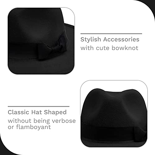 Kids Classic Wide Brim Fedora Hat Children Boys And Girls Felt Hat With Belt Buckle #TOP5