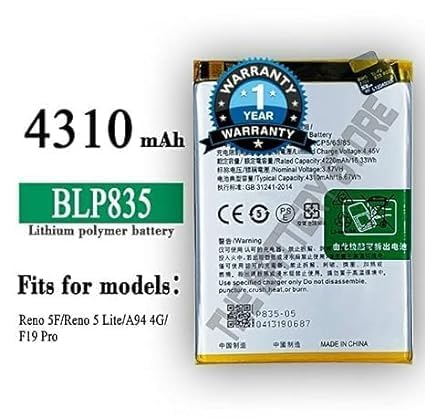Image of Original BLP835 Battery for Oppo /Reno 5F /5 Lite /A94 4G /F19 Pro Battery with 1 Year Warranty**** (N00101)