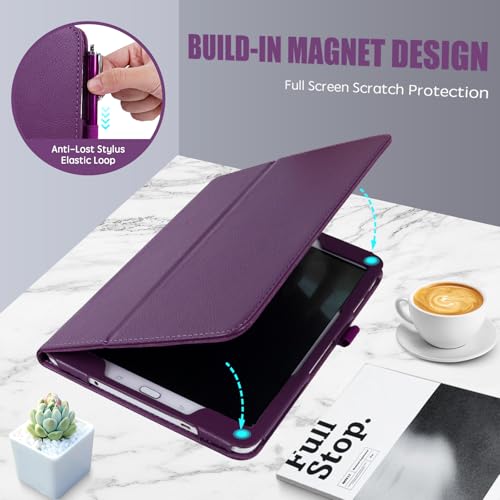 Slim Leather Case for Samsung Galaxy Tab A 10.1 Inch 2019 (SM-T510 T515 T517), Multi-Angle Stand Full-Protective Tablet Cover Book Case with Stylus Pen,Screen Film (Purple) by MEIYOUQI - Used condition - Image 4
