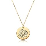 MYEARS Women Birth Flower Necklace Gold Coin...