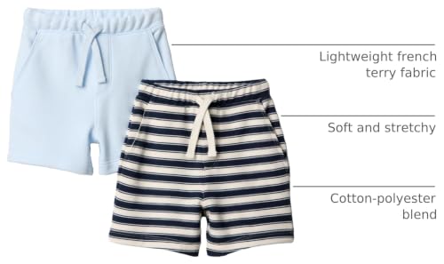 Image of Amazon Essentials x Sofia Grainge Toddlers and Baby Boys' Pull-On Knit French Terry Shorts, Pack of 2