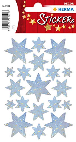 Preisvergleich Produktbild HERMA Sticker / Schmucketiketten Sterne, silber, Holo