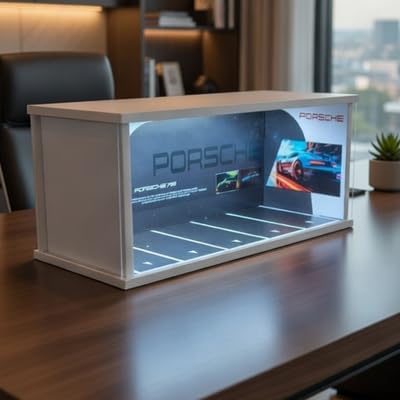 Image of Art Monk Premium LED Luxury Car Diorama Display Case for Diecast Models | Wooden Frame Car Garage Display Box with LED Light | Dustproof Collector Showcase