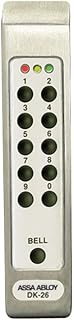 Securitron DK-26SS Digital Keypad System, Satin Stainless, Narrow Mullion-Mount, Audible Keystroke Echo, 59 Users with Multiple Entry Codes, Indoor or Outdoor, 5A DPDT Relay, 12/24 VAC/DC Input