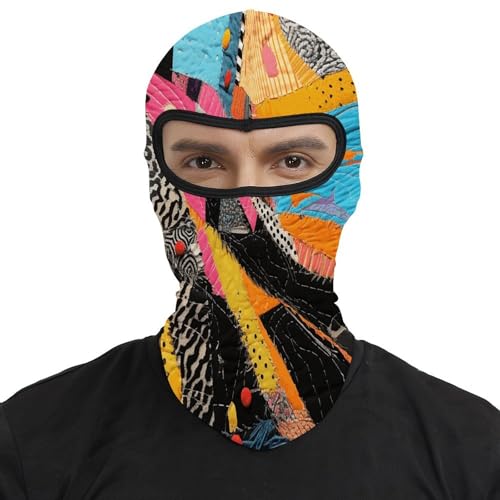 Pasamontañas colorido para hombres y mujeres con diseño acolchado, protector de cuello y máscara completa para moto y esquí miniatura 2