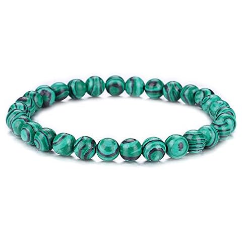 UEUC Natural Gemstone Bracelet for Women/Men, Chakra Gems Stones 6mm Round Beads Healing Crystal Quartz Stretch Bracelet(#15) Cover
