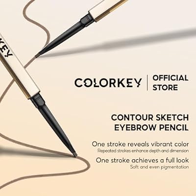 COLORKEY Contour Sketch Eyebrow Pencil: Retractable, Small Triangle Core, Defines Various Brow Shapes, Creates Defined Brows, Long-Lasting Wear (04 Smokey Ash Brown)