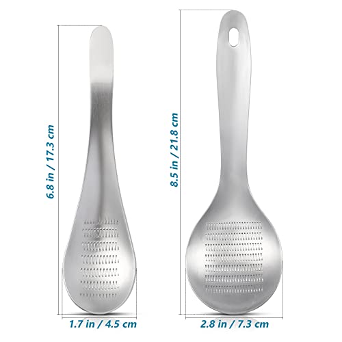 Cabilock 2Pcs Stainless Steel Garlic Ginger Garlic Presses Grinders Fruits Root Vegetable Grater Grinder Spoon Cheese Crushers Wasabi Grinding Tools #TOP3