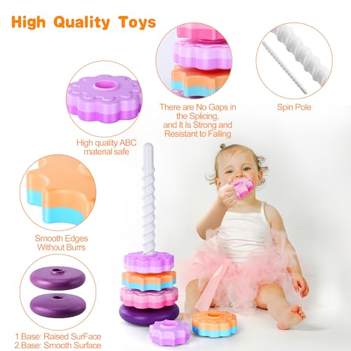 Image of Stacking Toys for Toddlers 1-3,Stacking Cups,Autism Sensory Stacking Rings Baby Toy